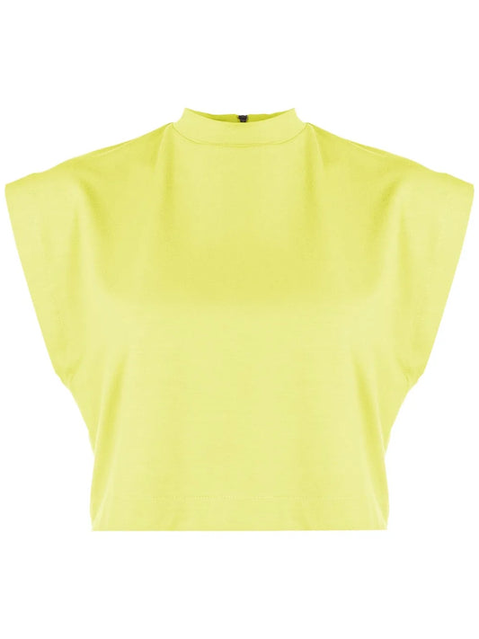 Mock-Neck Sleeveless Cropped Top