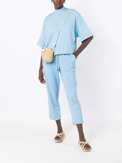 Mock-Neck Half-Sleeved Top