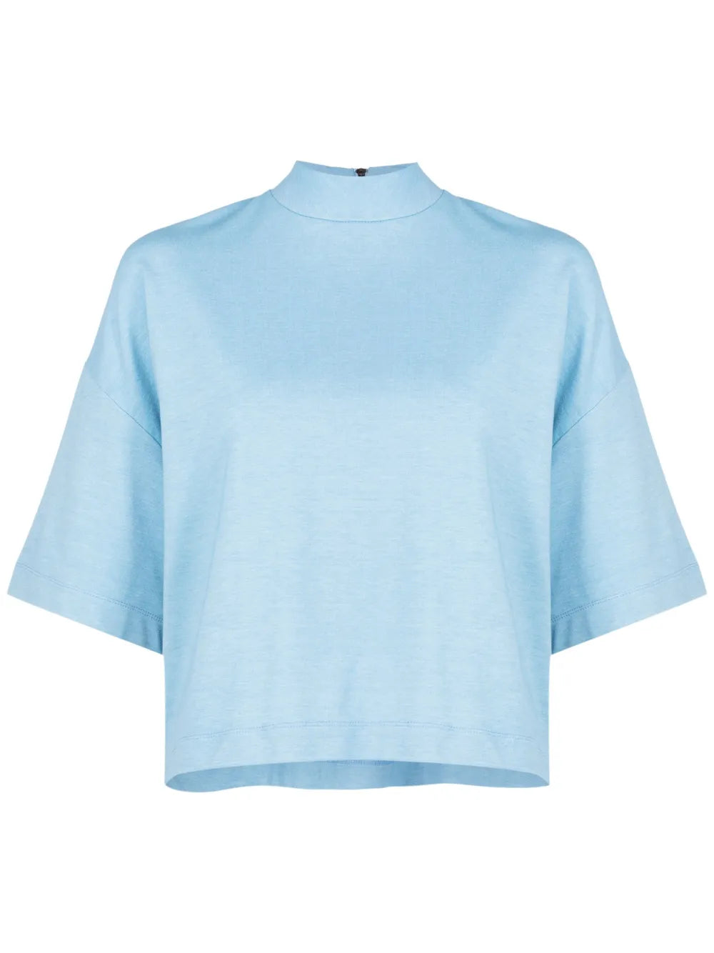 Mock-Neck Half-Sleeved Top