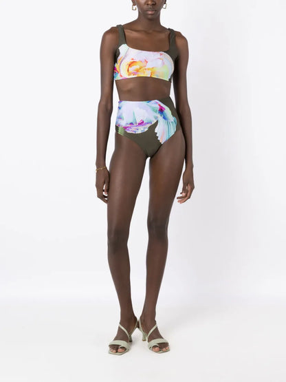 Abstract High-Rise Bikini Bottoms