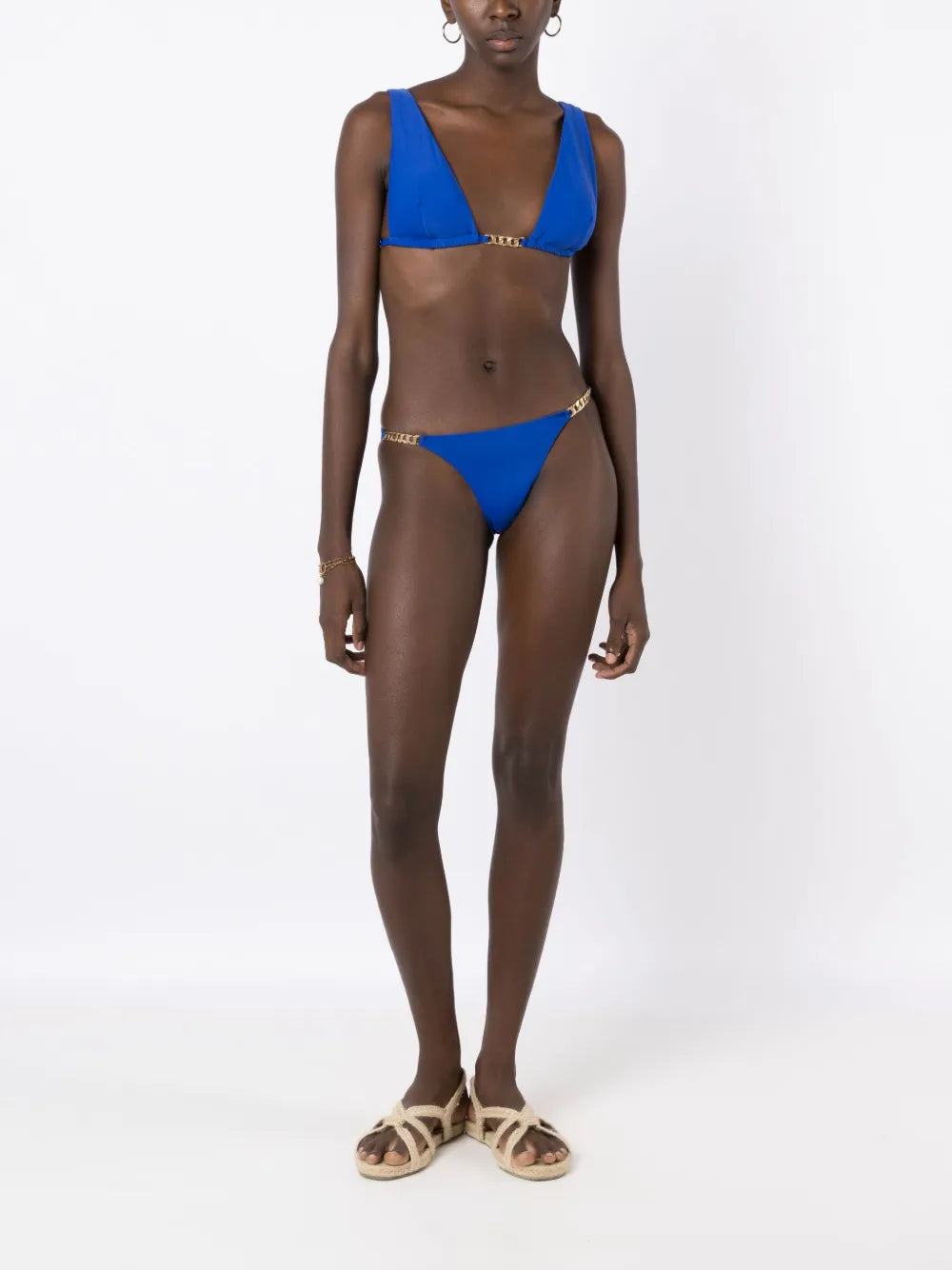 Chain-Trim Triangle Bikini Top