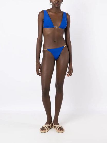 Chain-Trim Triangle Bikini Top