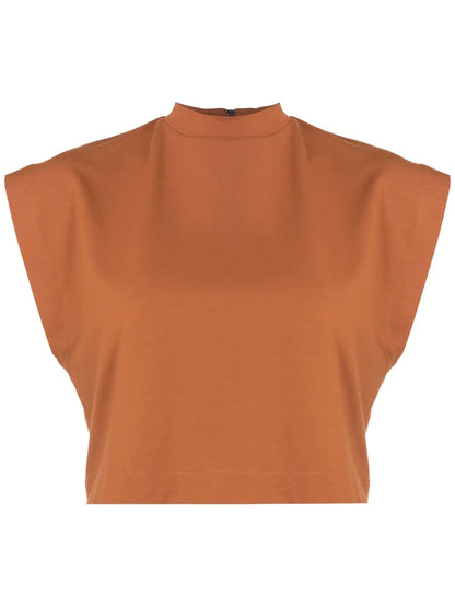 Mock-Neck Cropped Top