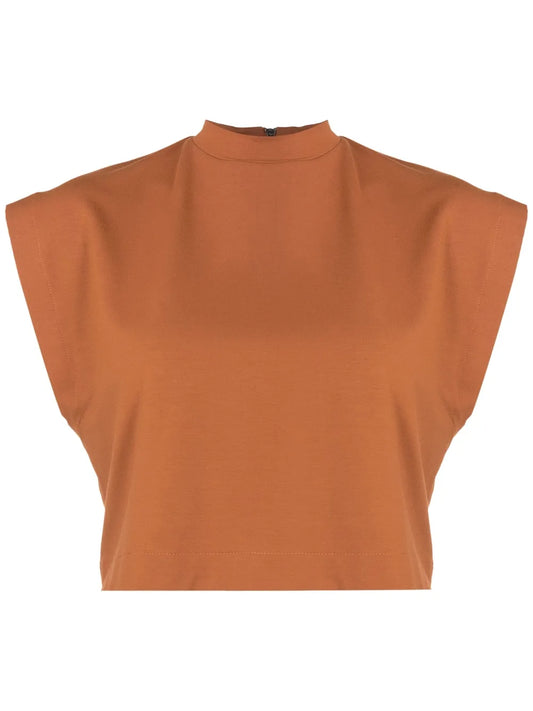 Mock-Neck Cropped Top