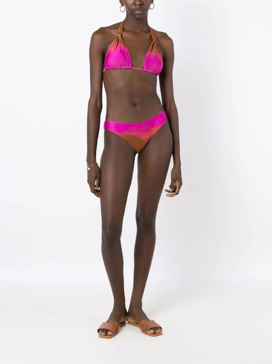 Athletic Abstract-Print Bikini Bottoms
