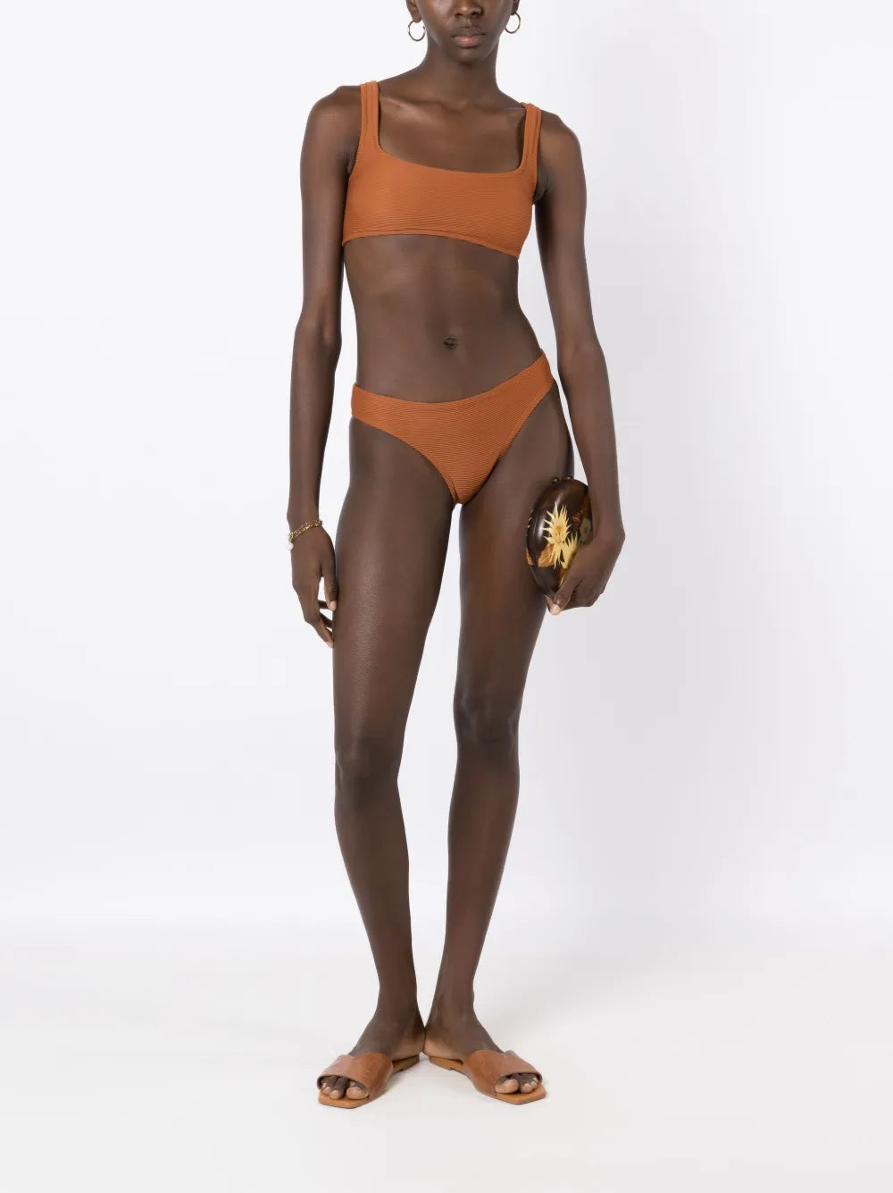 Athletic Square-Neck Bikini Bottoms