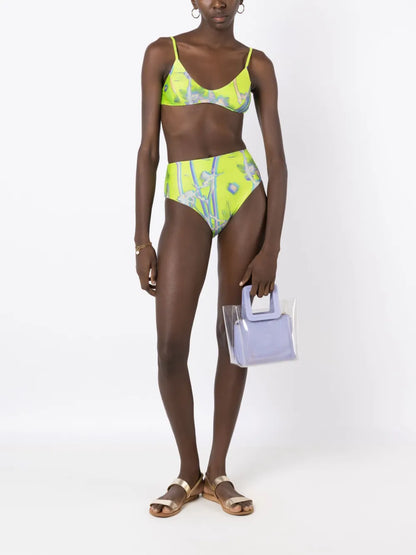 Dandelion-Print Bikini Top
