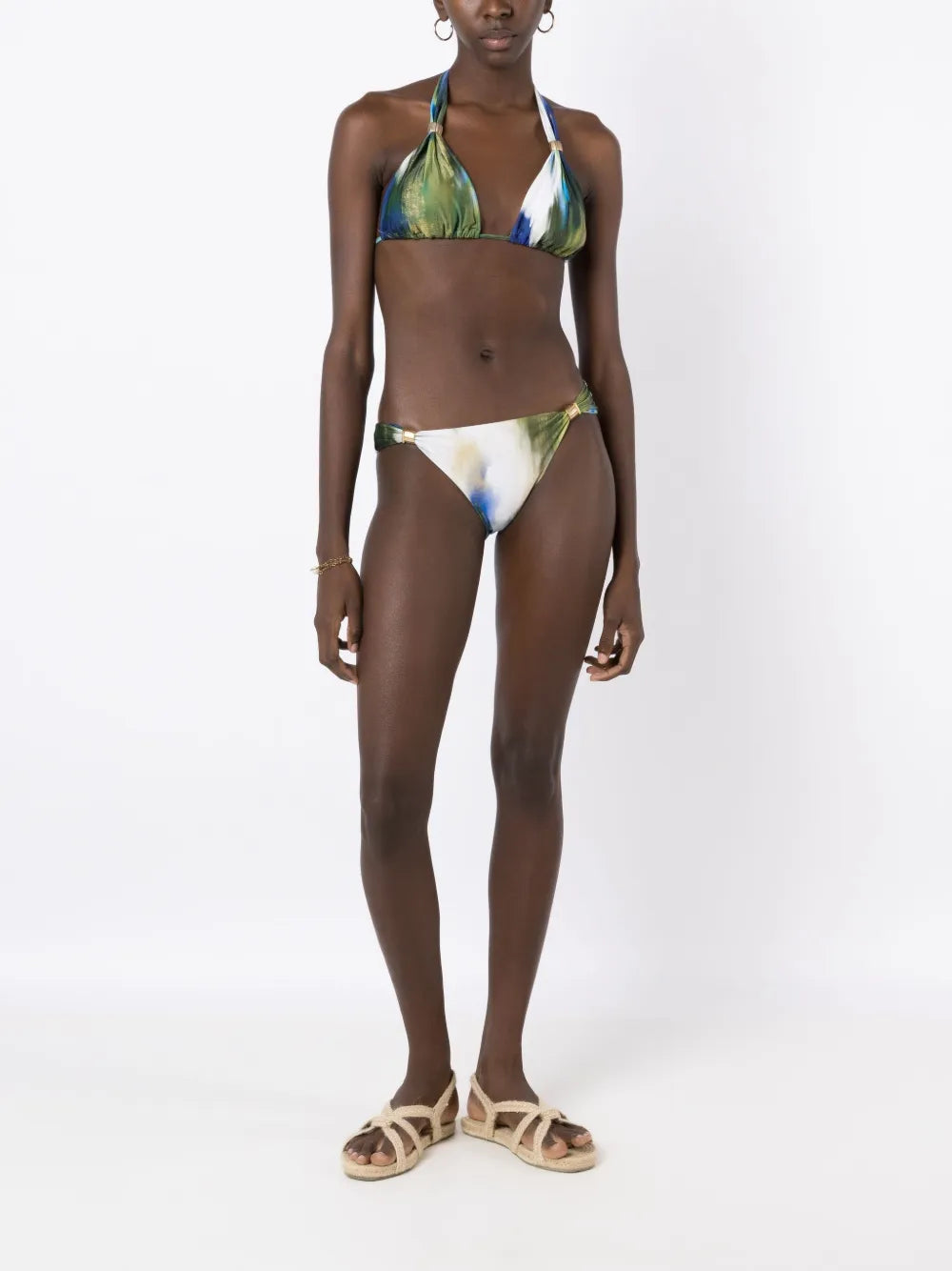 Abstract-Print Draped Bikini Bottoms