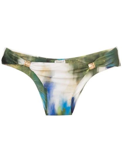 Abstract-Print Draped Bikini Bottoms