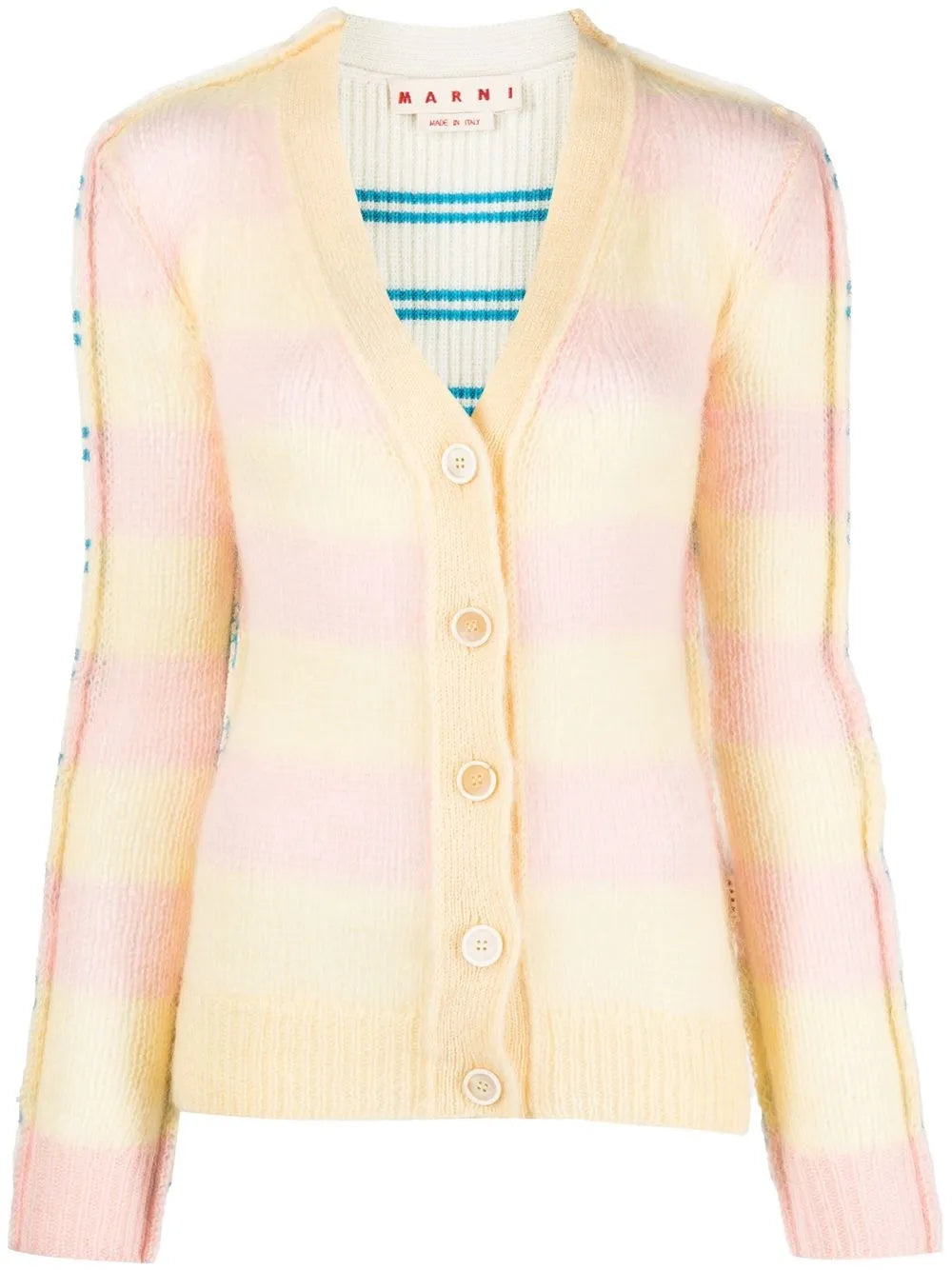 Stripe-Pattern Cardigan