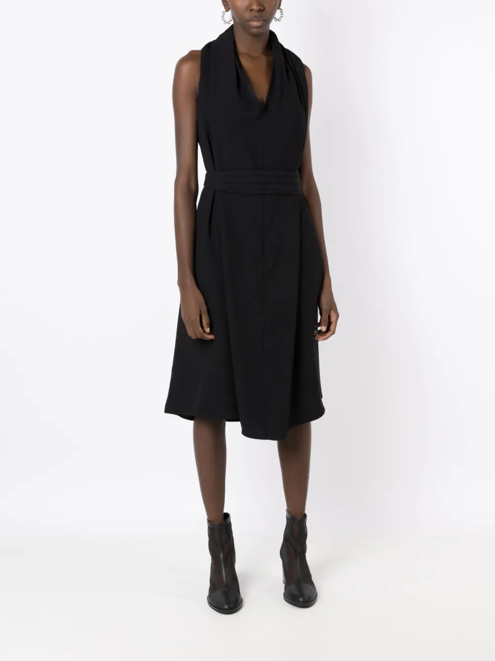 Cowl-Neck Midi Dress