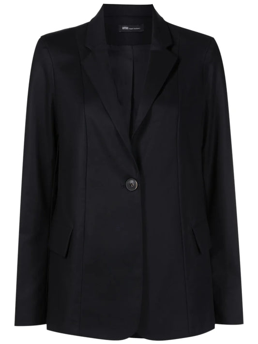 Notched-Collar Single-Breasted Blazer