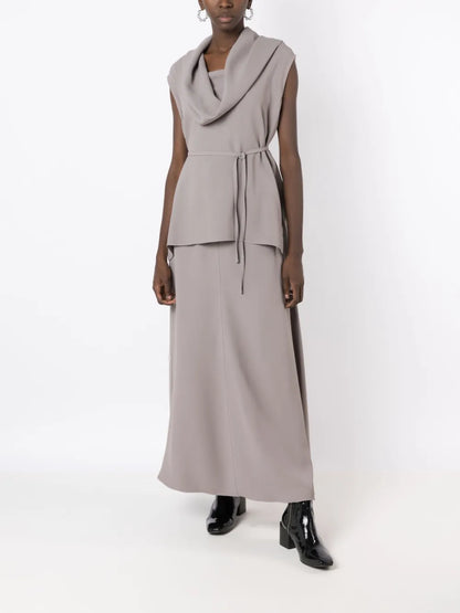 Drawstring-Waist Full Skirt