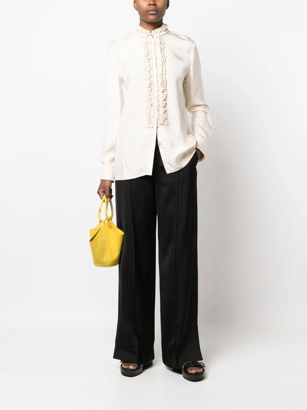 Pressed-Crease Palazzo Pants