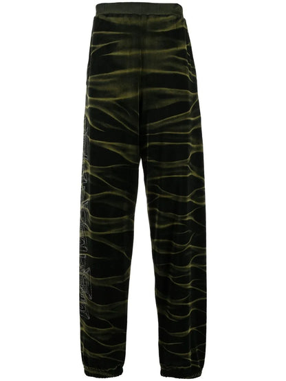 Logo-Embroidered High-Waisted Pants