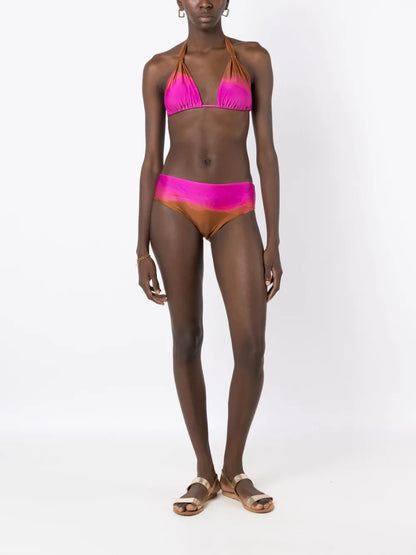 Abstract High-Waisted Bikini Briefs