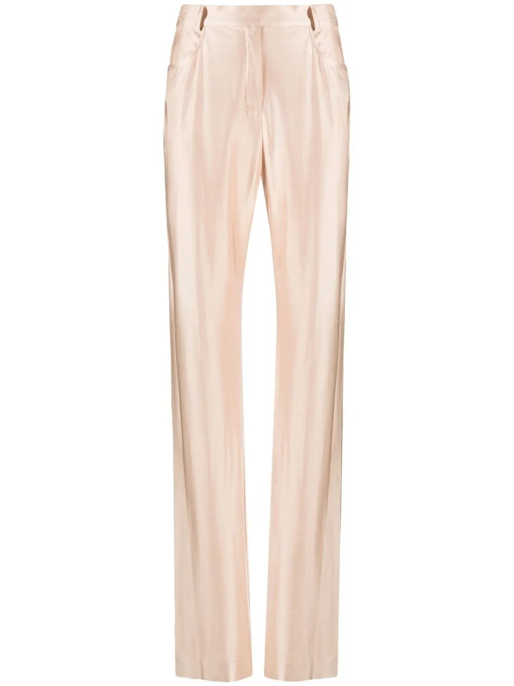 High-Waisted Satin Trousers