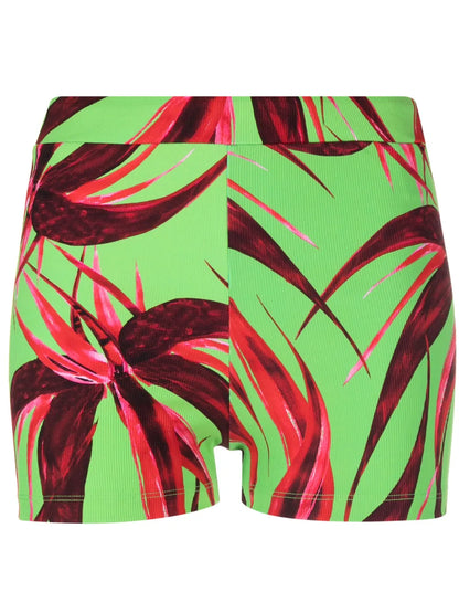 Floral-Print Ribbed-Knit Shorts