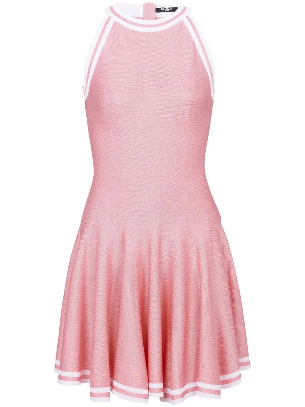 Contrast-Knit Sleeveless Skater Dress