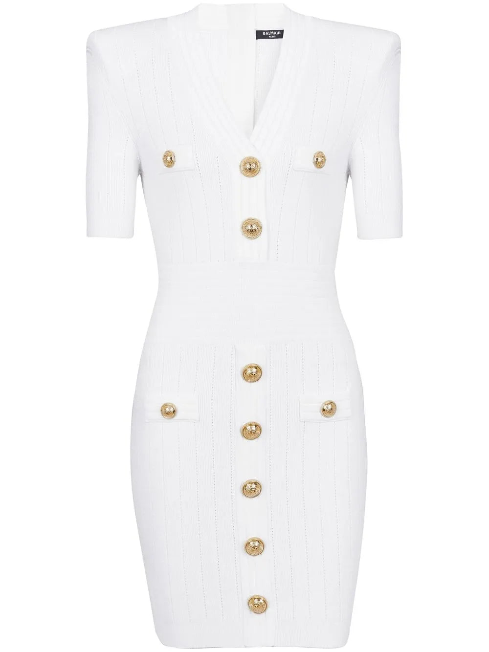 Knitted Button-Embellished Minidress
