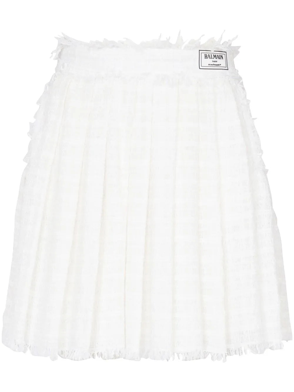 Pleated Tweed Miniskirt