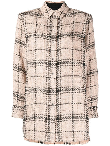 Check-Print Bouclé Shirt