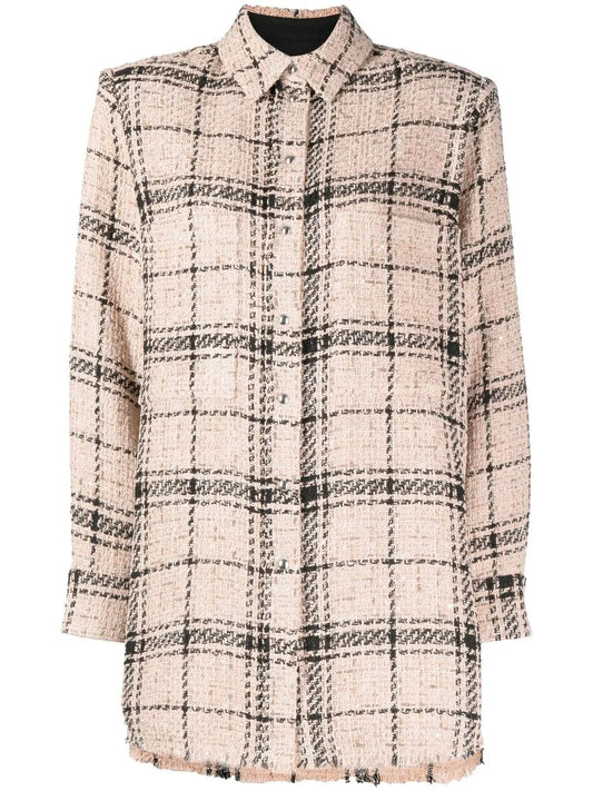Check-Print Bouclé Shirt