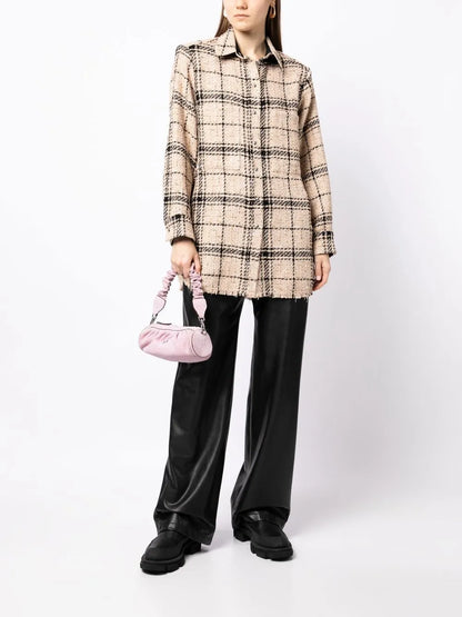 Check-Print Bouclé Shirt