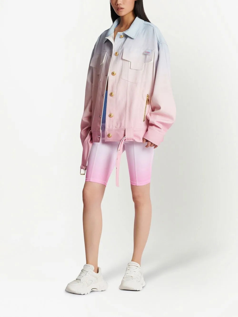 Gradient-Effect Denim Jacket