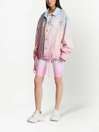 Gradient-Effect Denim Jacket
