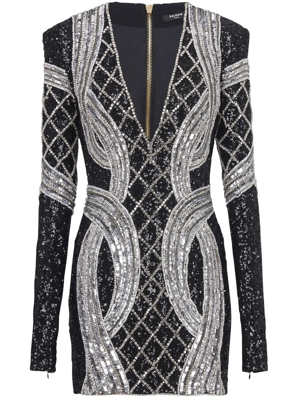 Silver All-Over Embroidered Dress