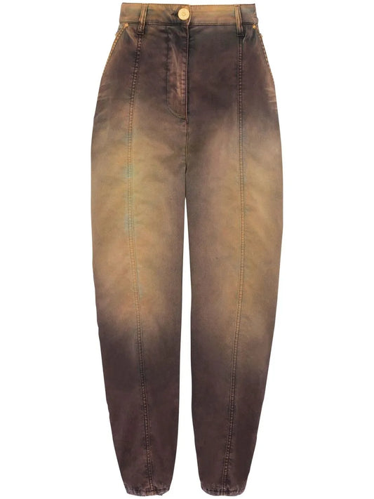 Tie-Dye Print Tapered Jeans