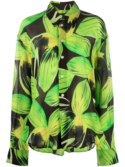 Floral-Print Long-Sleeve Shirt
