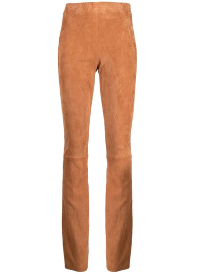 Flared Suede Stretch Trousers