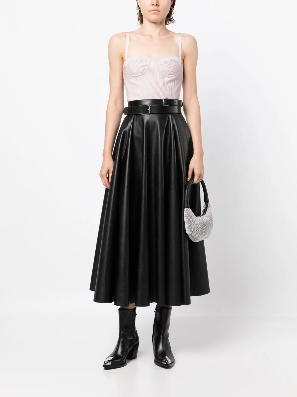 Rib-Knitted Bustier Crop Top