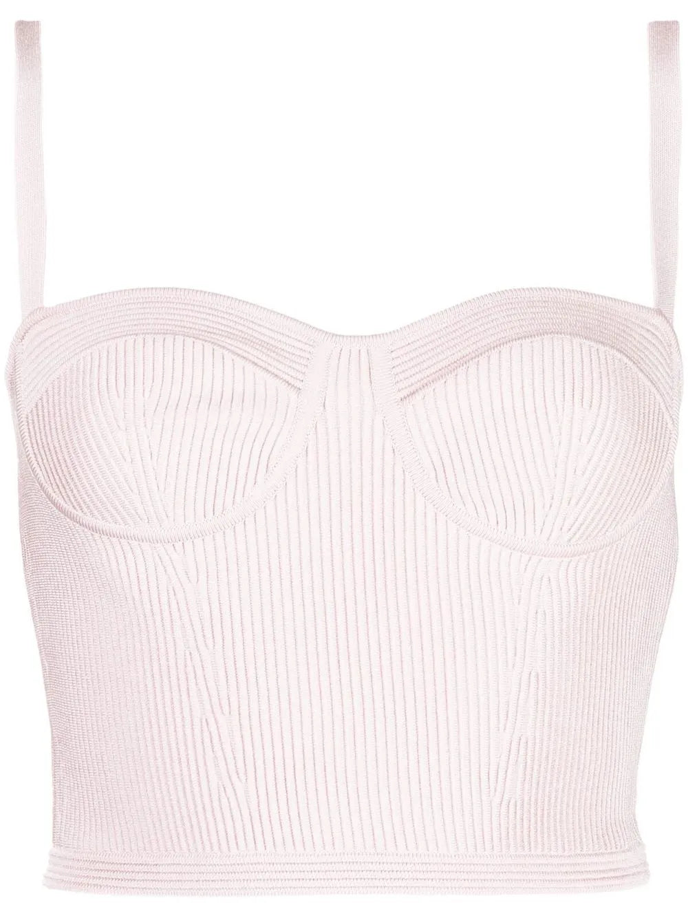 Rib-Knitted Bustier Crop Top