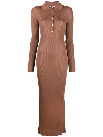 Glenn Ribbed-Knit Polo Dress