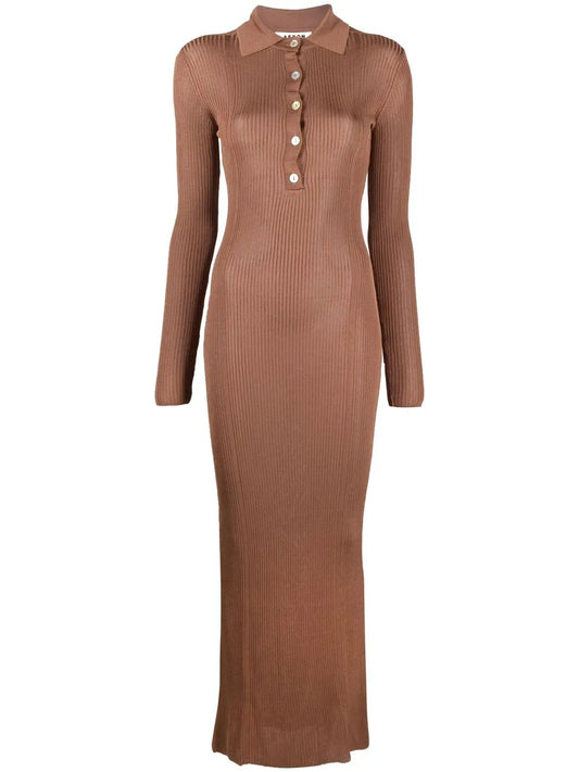 Glenn Ribbed-Knit Polo Dress