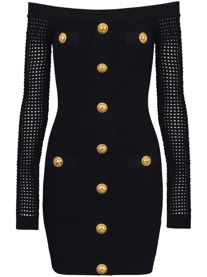 Off-Shoulder Knitted Minidress
