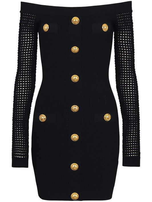 Off-Shoulder Knitted Minidress