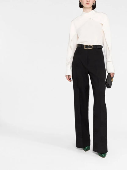 Wide-Leg Tailored Trousers