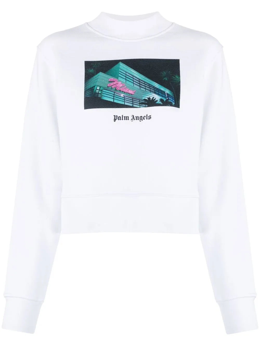 Graphic-Print Cropped Sweatshirt