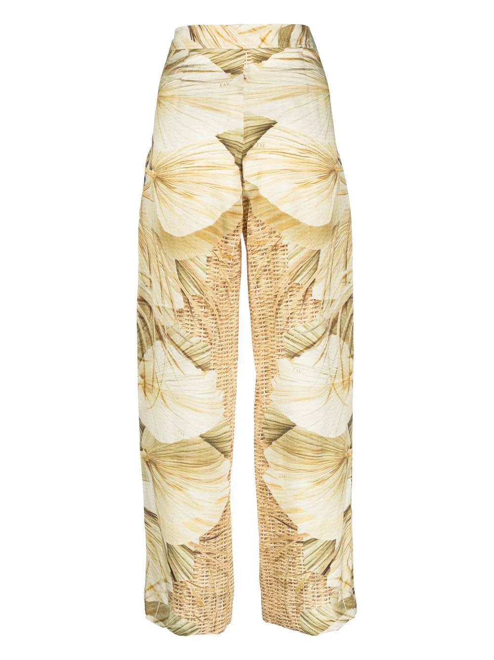 Nature-Print Straight Trousers