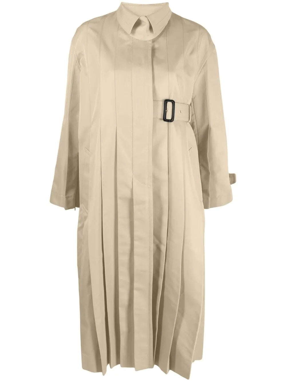 Asymmetric Pleated Trench Coat