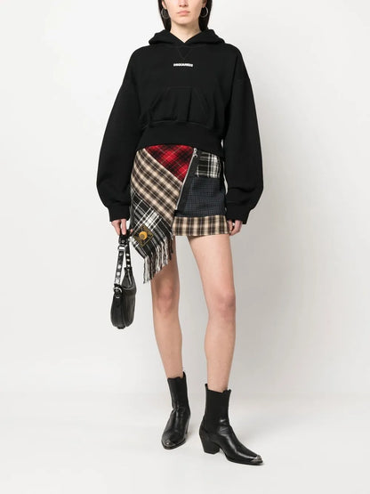 Logo-Print Attached-Cap Hoodie