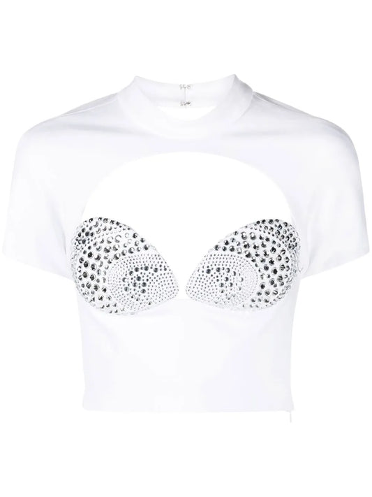 Mussel Cup Crystal-Embellished Top