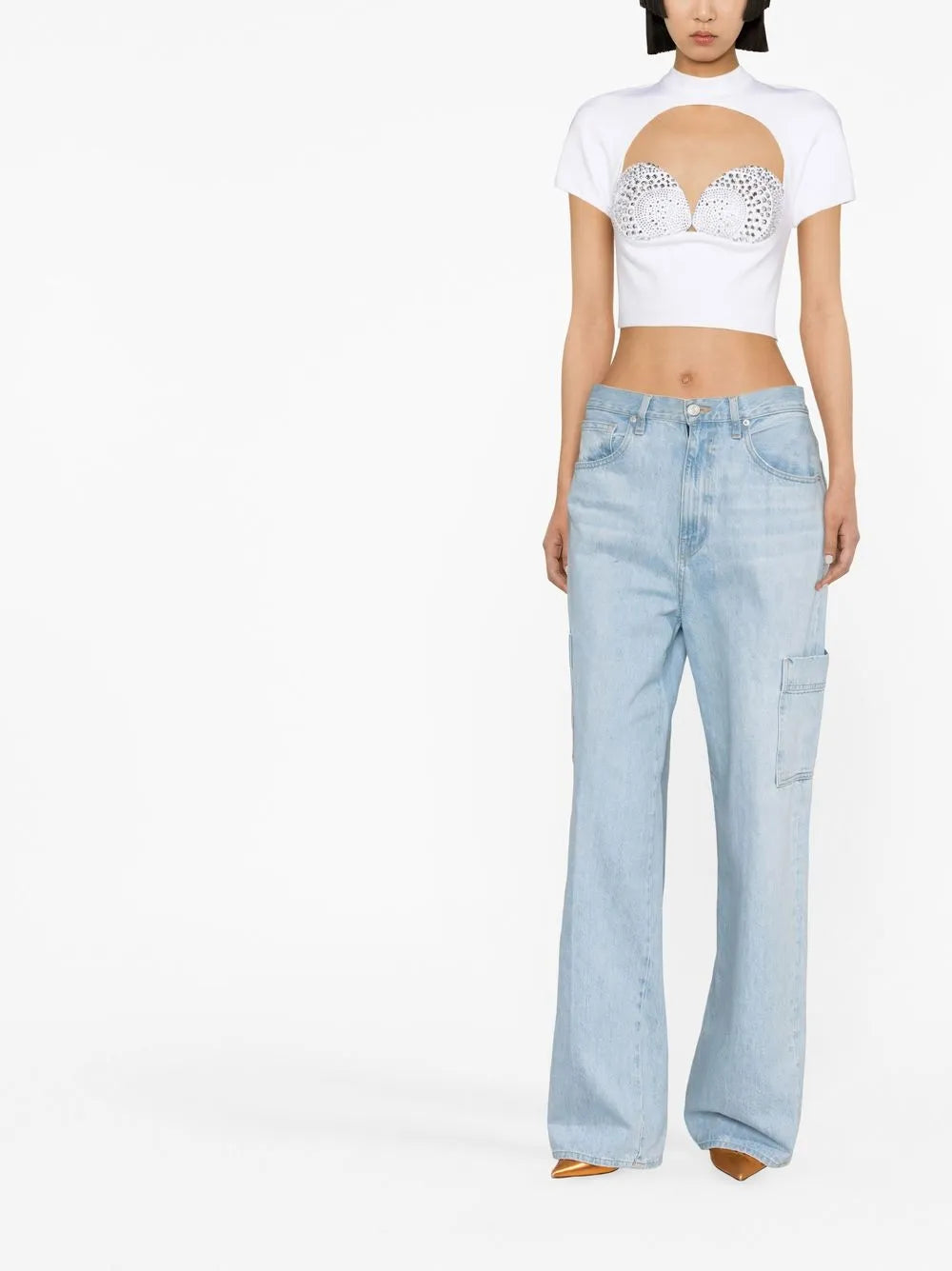 Mussel Cup Crystal-Embellished Top