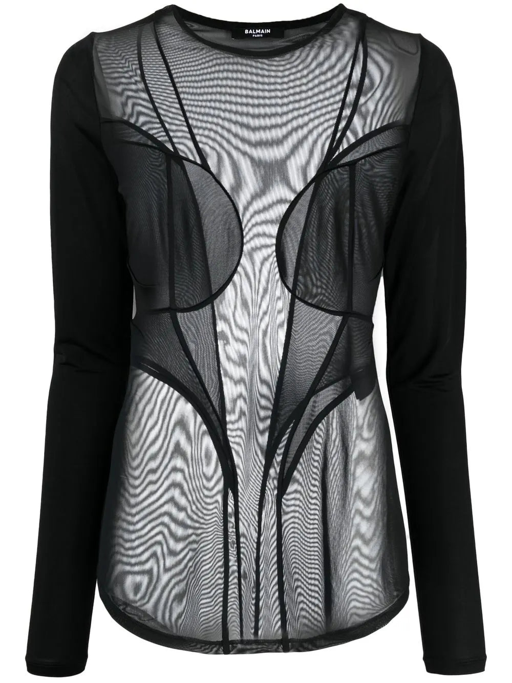 Semi-Sheer Panelled Top