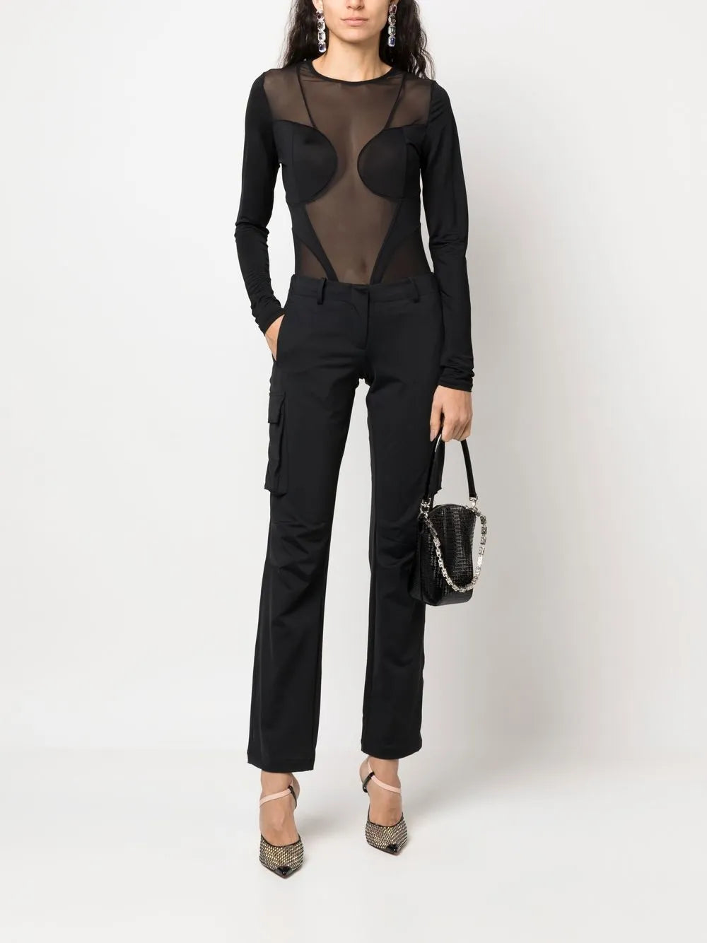 Semi-Sheer Panelled Top