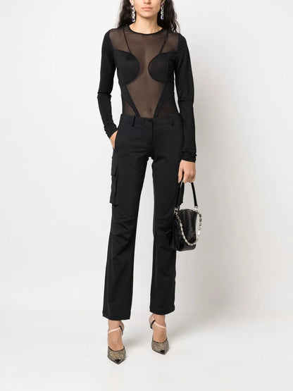 Semi-Sheer Panelled Top